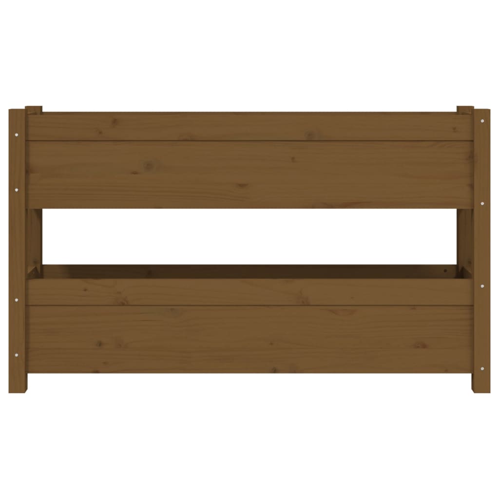 plantekasse 112x25x66 cm massivt fyrretræ gyldenbrun