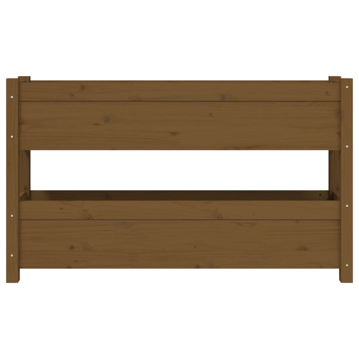 plantekasse 112x25x66 cm massivt fyrretræ gyldenbrun