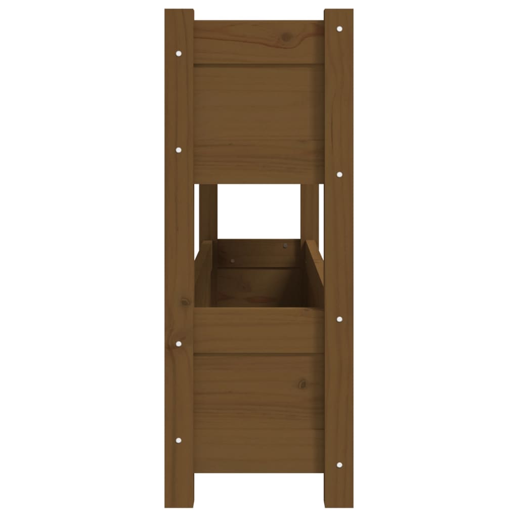 plantekasse 112x25x66 cm massivt fyrretræ gyldenbrun