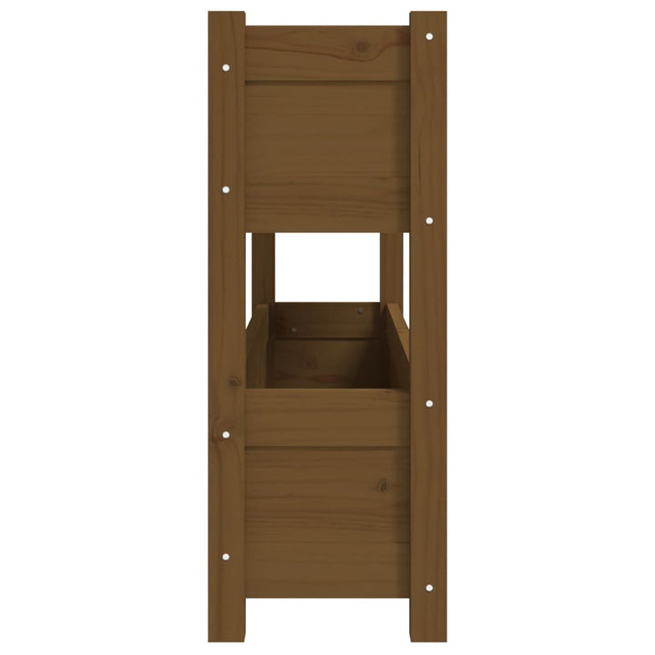 plantekasse 112x25x66 cm massivt fyrretræ gyldenbrun