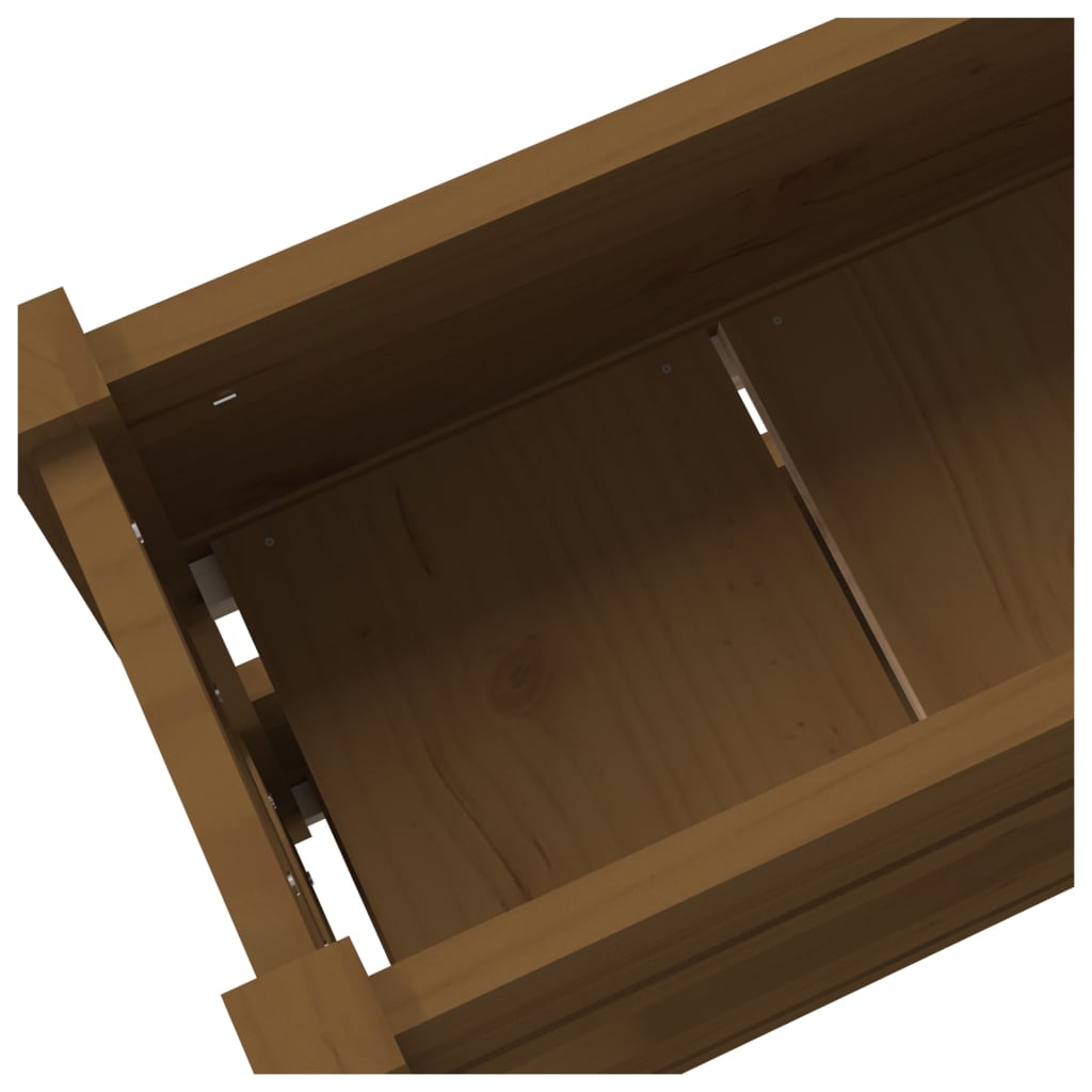 plantekasse 112x25x66 cm massivt fyrretræ gyldenbrun