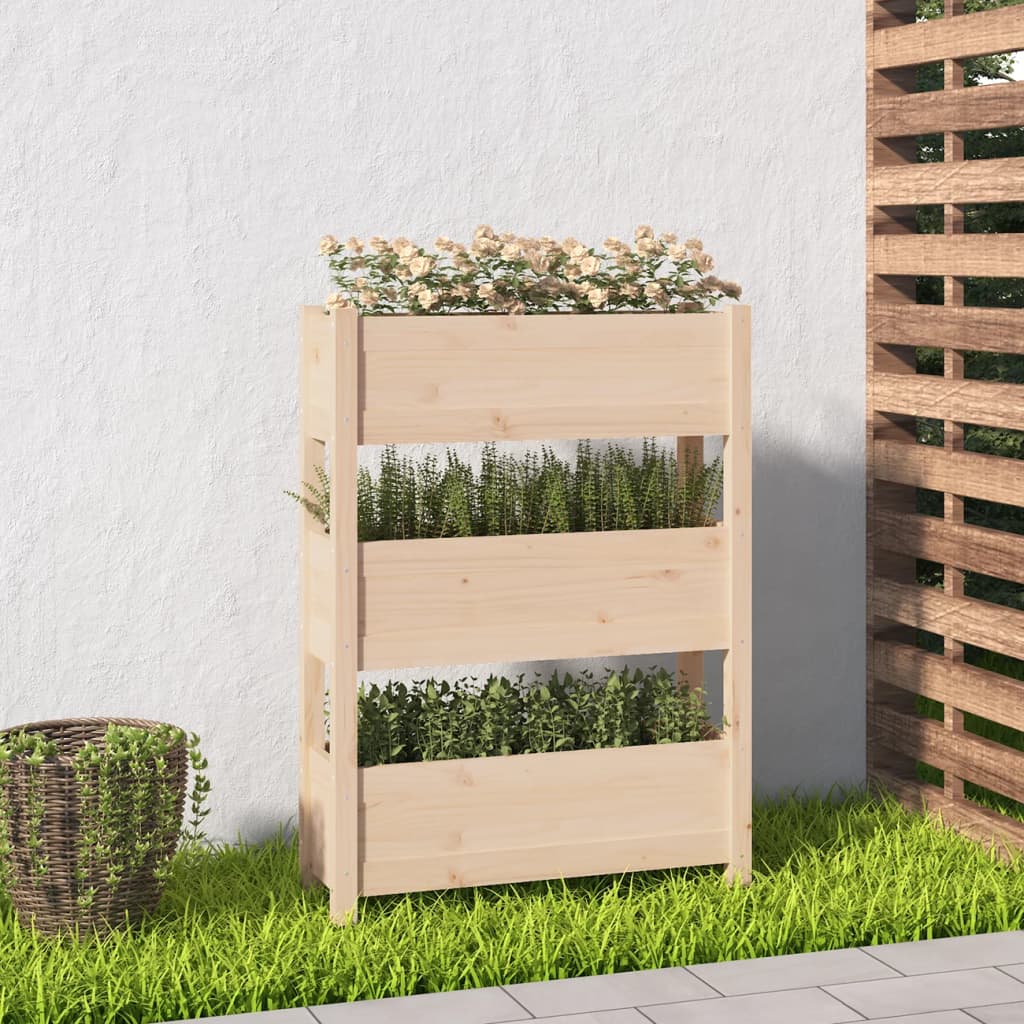 plantekasse 77x25x104,5 cm massivt fyrretræ