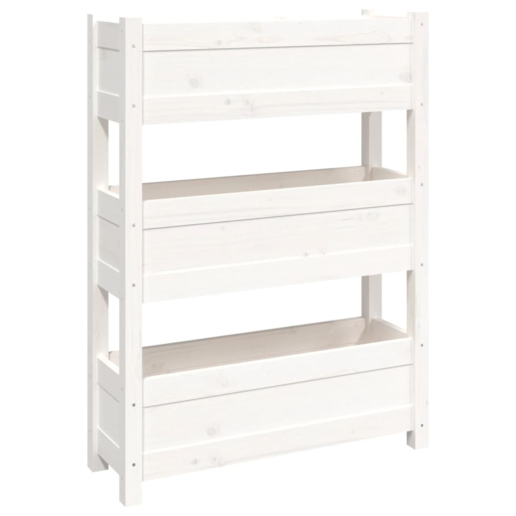 plantekasse 77x25x104,5 cm massivt fyrretræ hvid
