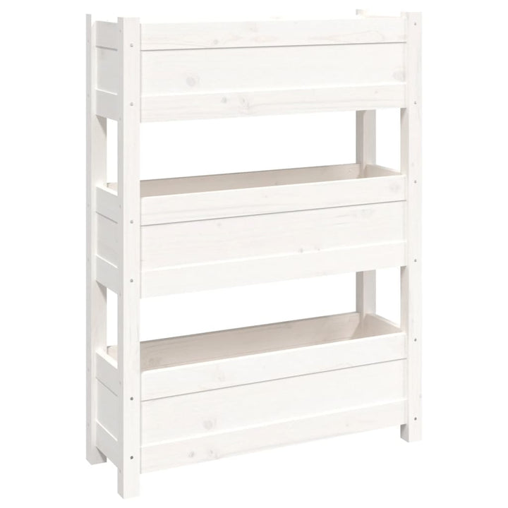 plantekasse 77x25x104,5 cm massivt fyrretræ hvid