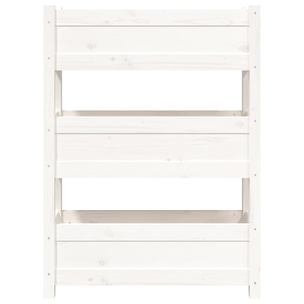 plantekasse 77x25x104,5 cm massivt fyrretræ hvid