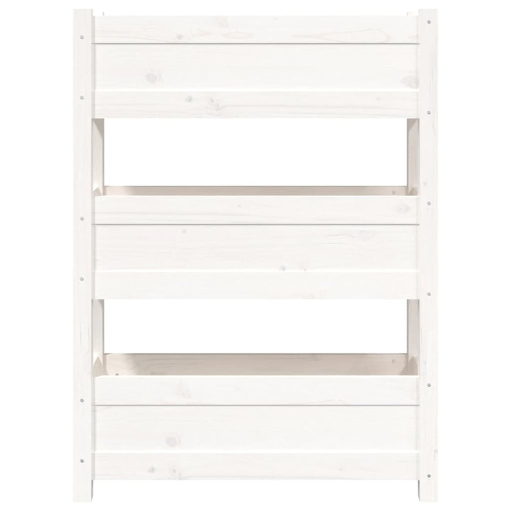 plantekasse 77x25x104,5 cm massivt fyrretræ hvid