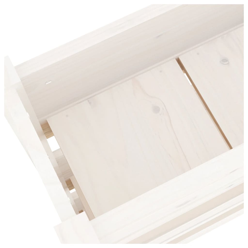 plantekasse 77x25x104,5 cm massivt fyrretræ hvid