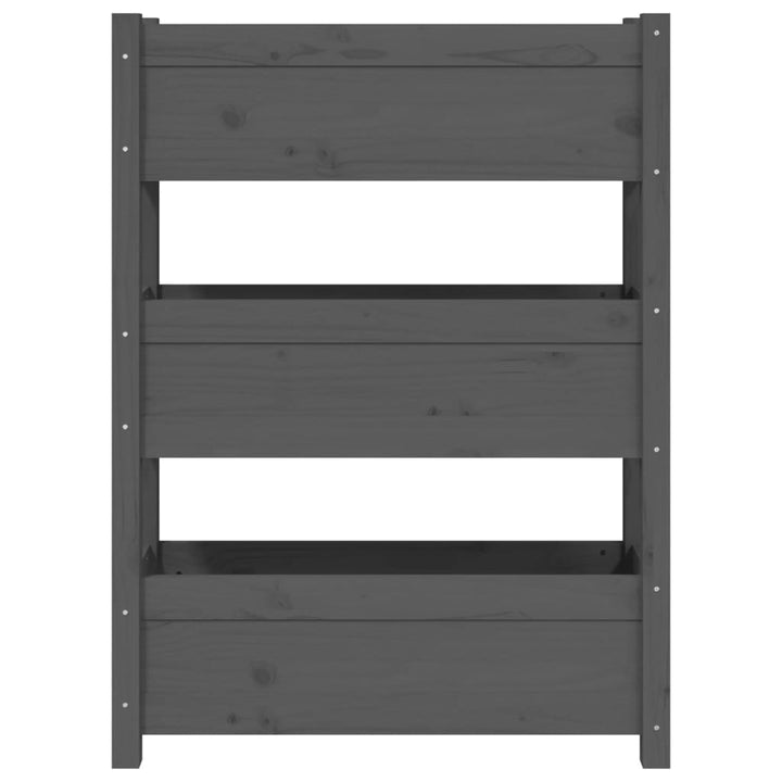plantekasse 77x25x104,5 cm massivt fyrretræ grå