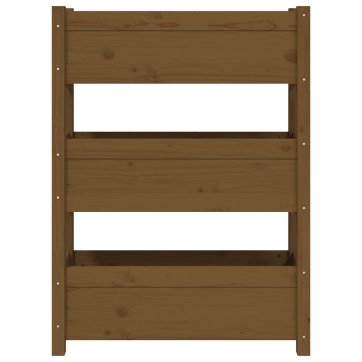 plantekasse 77x25x104,5 cm massivt fyrretræ gyldenbrun