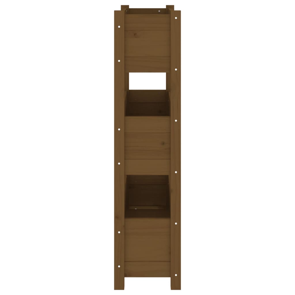 plantekasse 77x25x104,5 cm massivt fyrretræ gyldenbrun