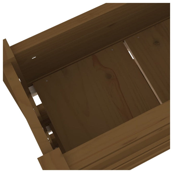 plantekasse 77x25x104,5 cm massivt fyrretræ gyldenbrun