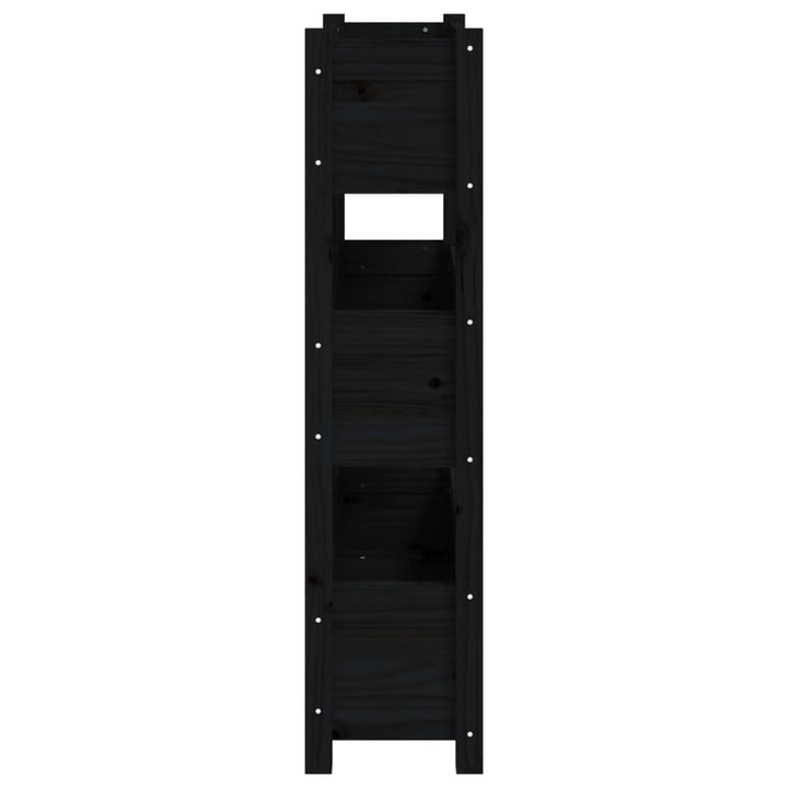 plantekasse 77x25x104,5 cm massivt fyrretræ sort