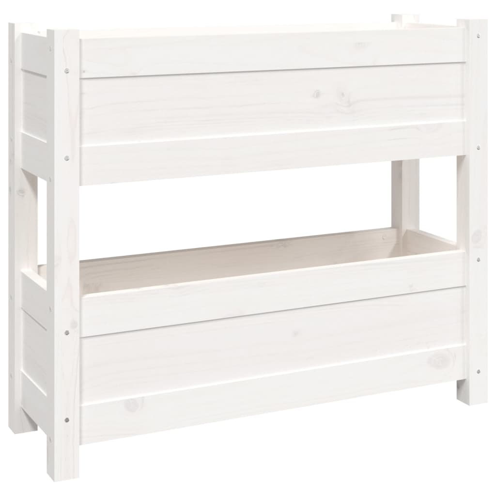 plantekasse 77x25x66 cm massivt fyrretræ hvid