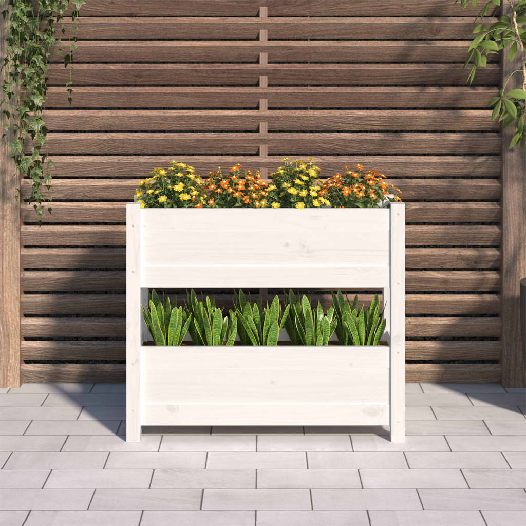 plantekasse 77x25x66 cm massivt fyrretræ hvid