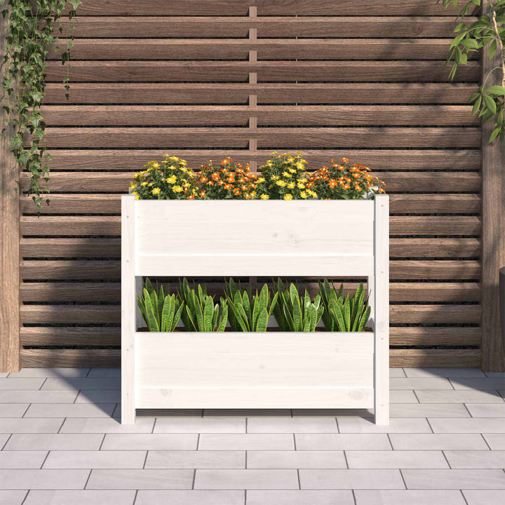 plantekasse 77x25x66 cm massivt fyrretræ hvid