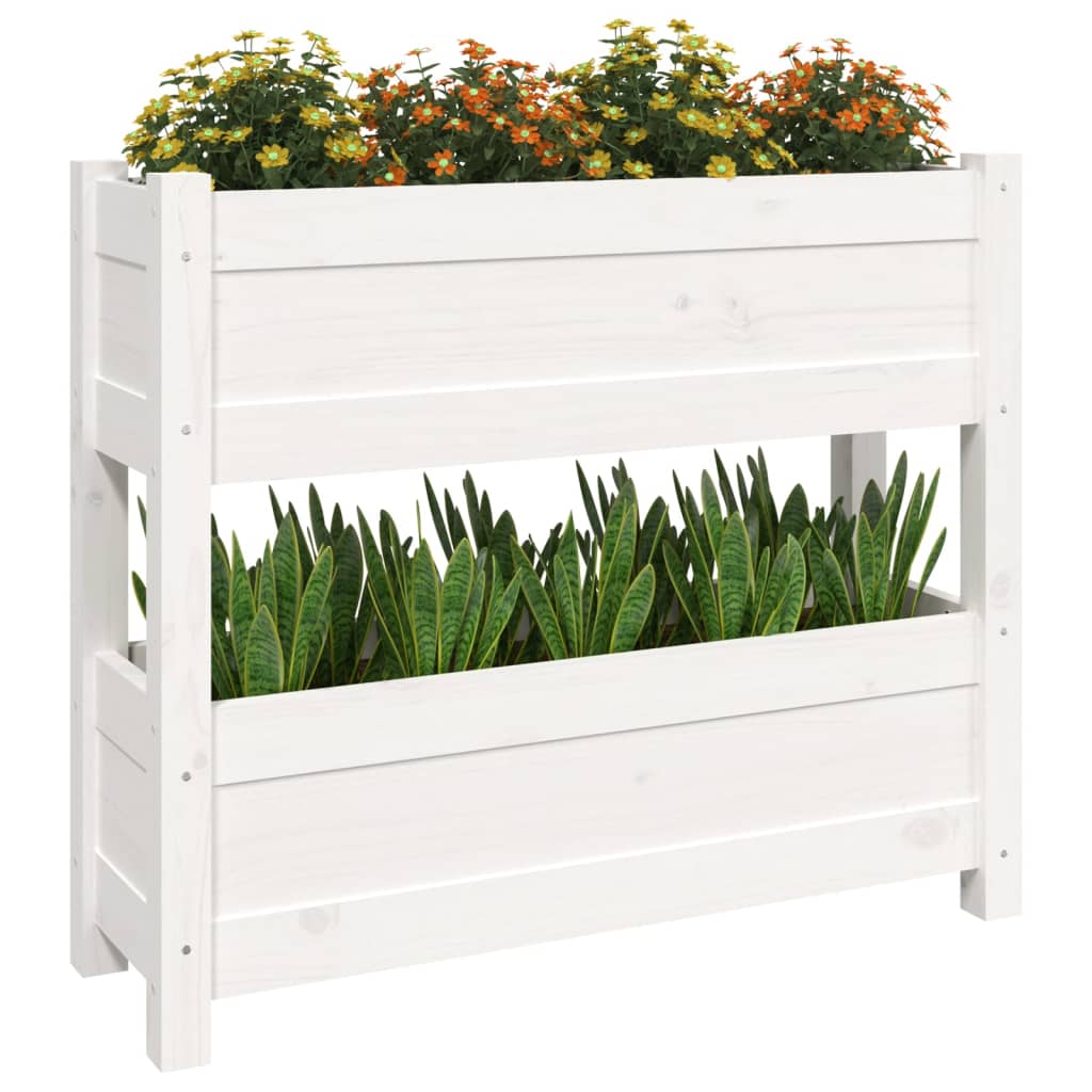 plantekasse 77x25x66 cm massivt fyrretræ hvid