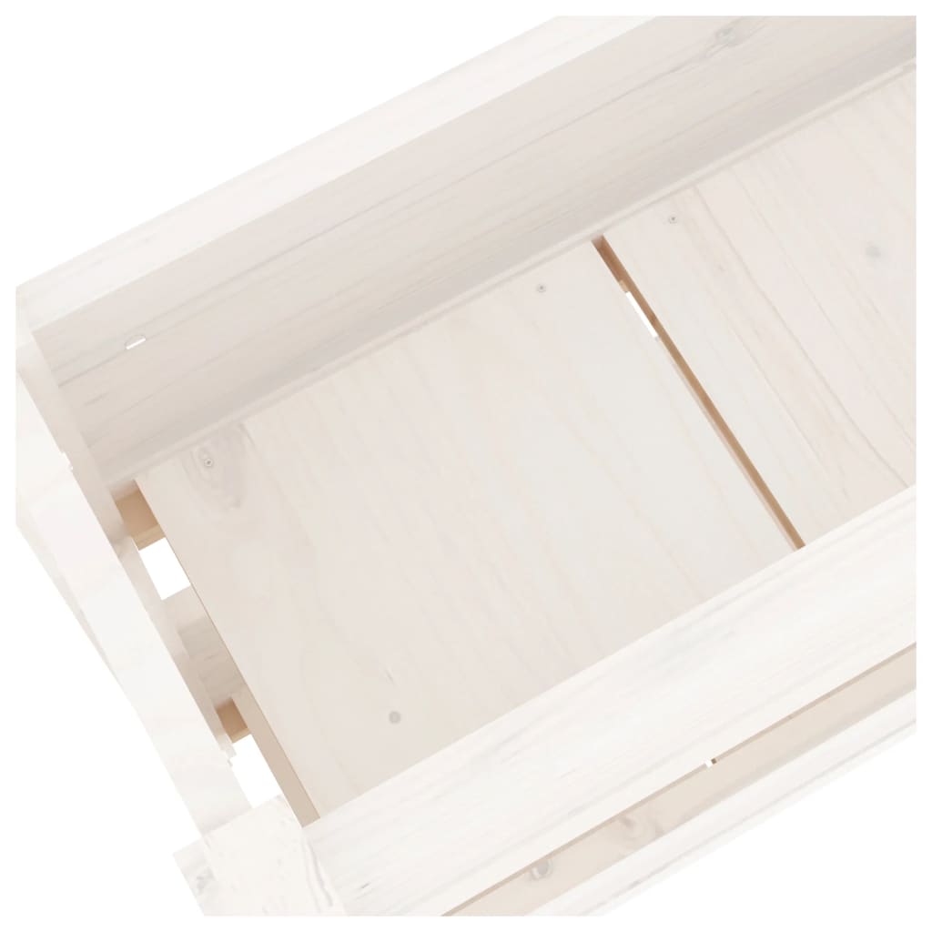 plantekasse 77x25x66 cm massivt fyrretræ hvid