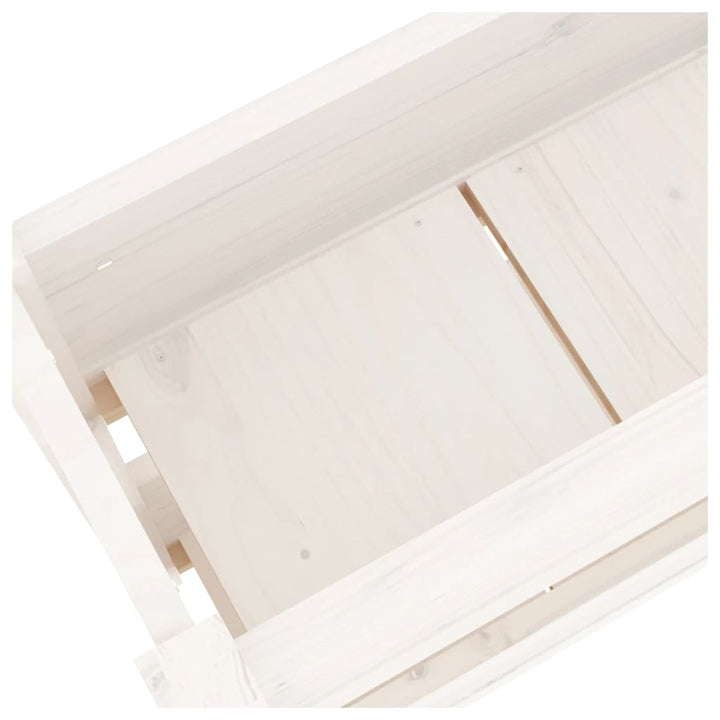 plantekasse 77x25x66 cm massivt fyrretræ hvid