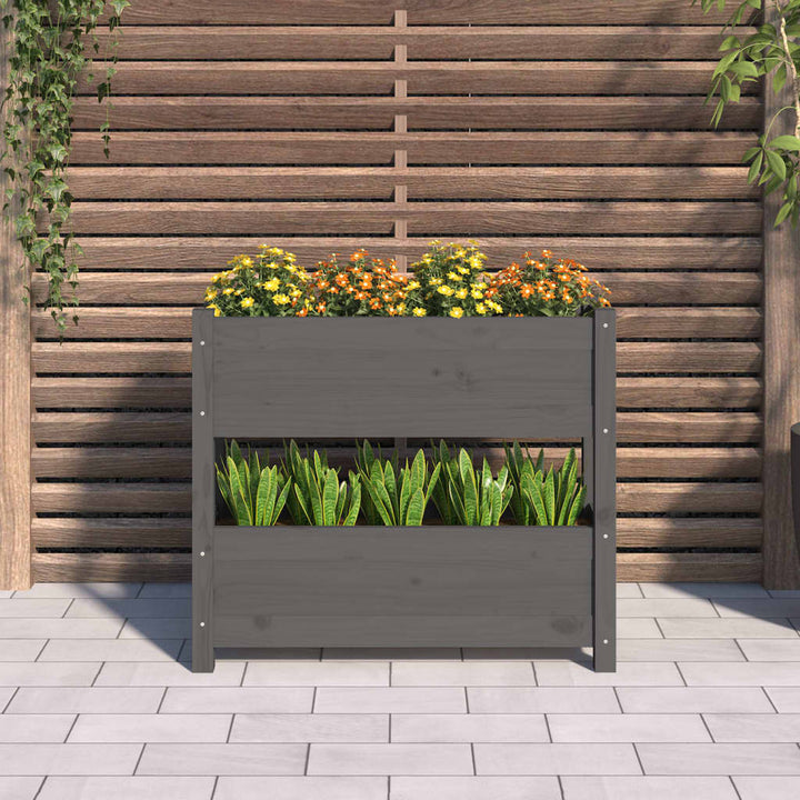 plantekasse 77x25x66 cm massivt fyrretræ grå