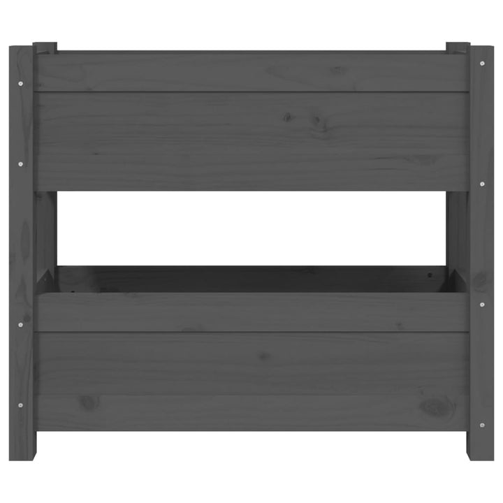 plantekasse 77x25x66 cm massivt fyrretræ grå