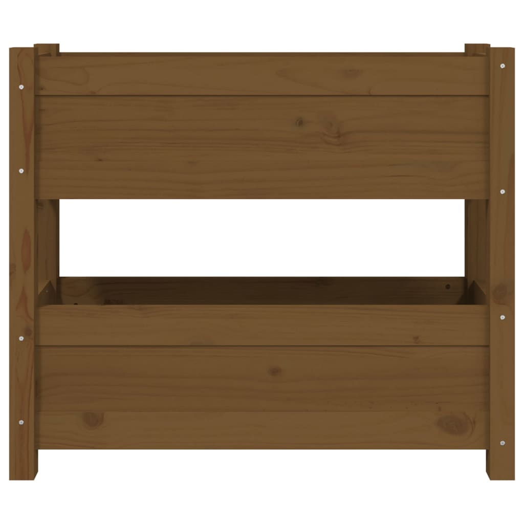 plantekasse 77x25x66 cm massivt fyrretræ gyldenbrun
