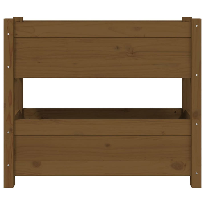 plantekasse 77x25x66 cm massivt fyrretræ gyldenbrun