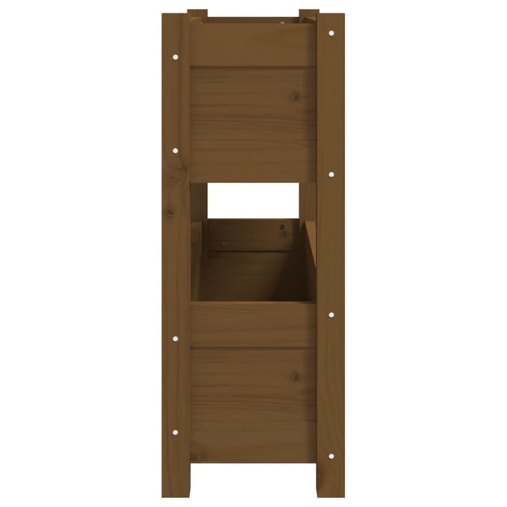 plantekasse 77x25x66 cm massivt fyrretræ gyldenbrun