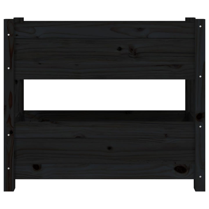 plantekasse 77x25x66 cm massivt fyrretræ sort