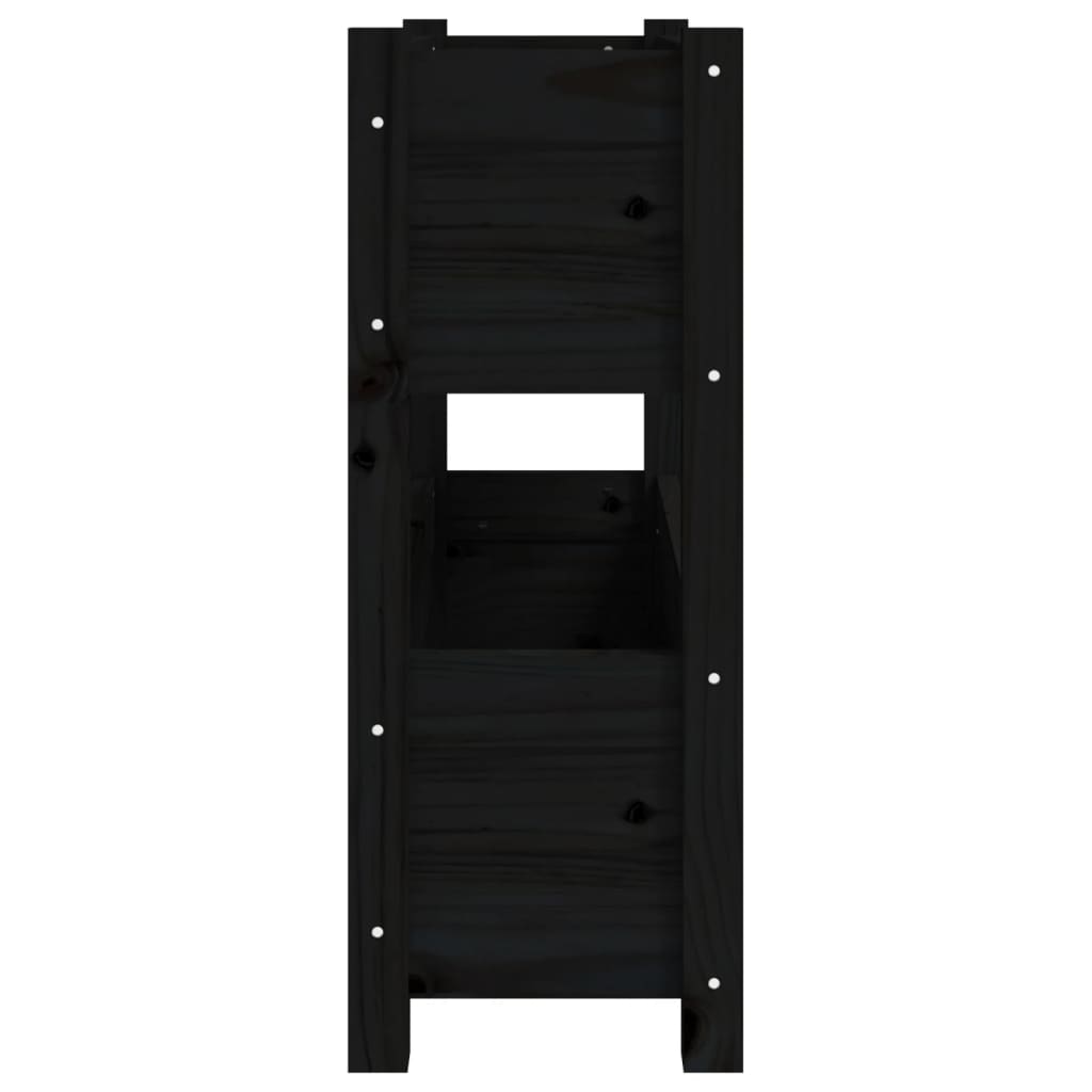 plantekasse 77x25x66 cm massivt fyrretræ sort