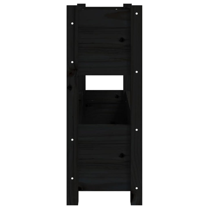 plantekasse 77x25x66 cm massivt fyrretræ sort