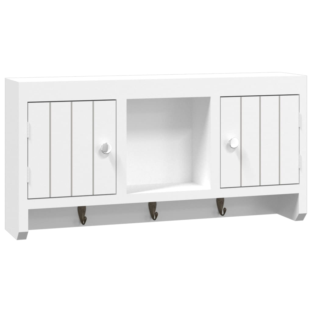 nøgleskab 40x8,5x20 cm konstrueret træ og stål hvid