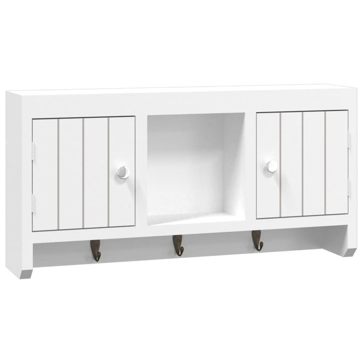 nøgleskab 40x8,5x20 cm konstrueret træ og stål hvid