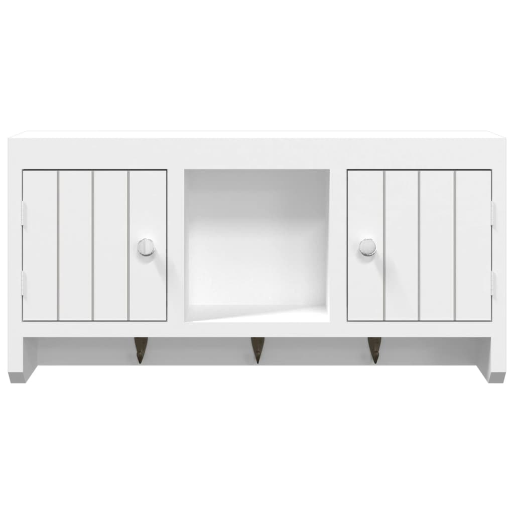 nøgleskab 40x8,5x20 cm konstrueret træ og stål hvid