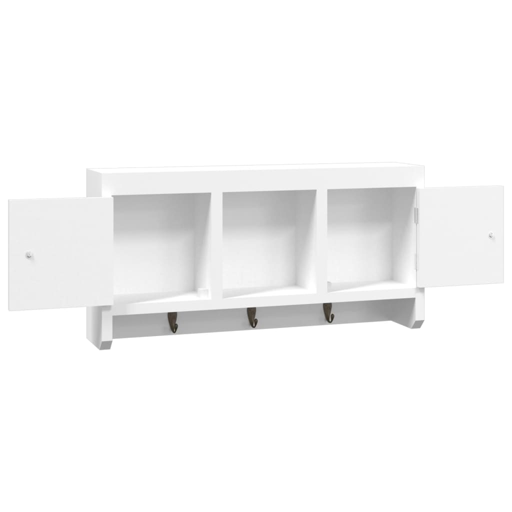 nøgleskab 40x8,5x20 cm konstrueret træ og stål hvid