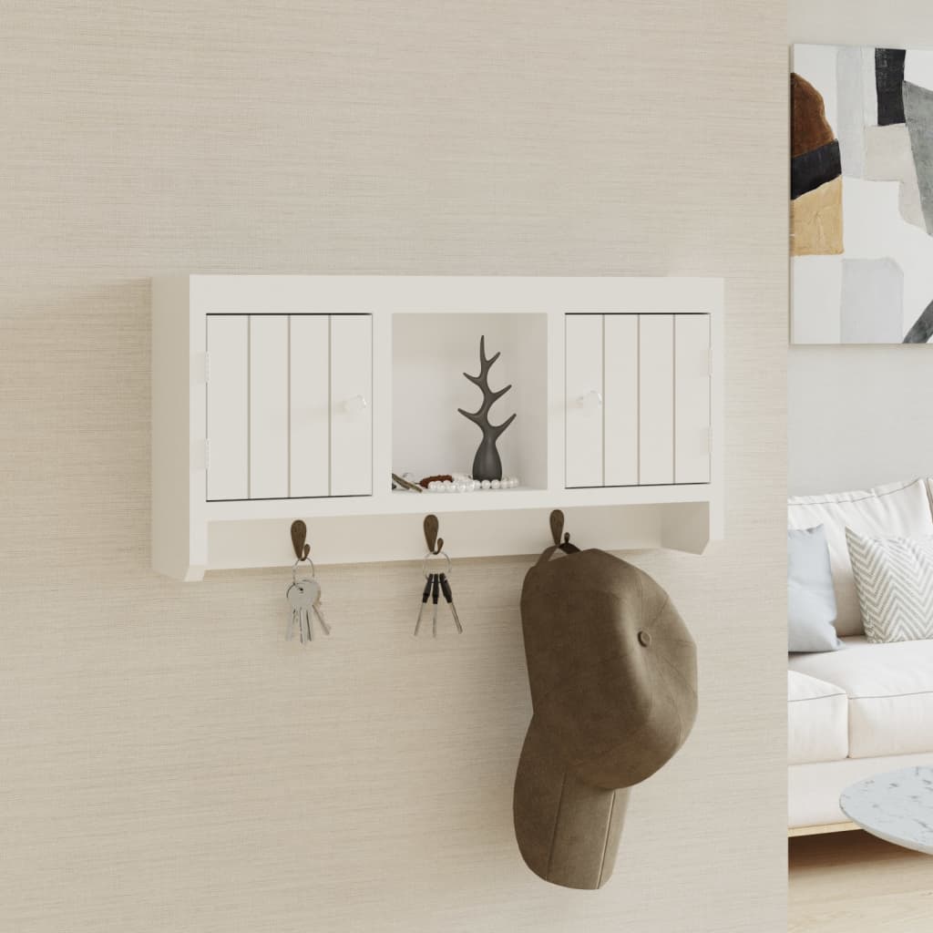 nøgleskab 40x8,5x20 cm konstrueret træ og stål hvid