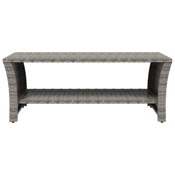 sofabord 100x50x40 cm polyrattan grå