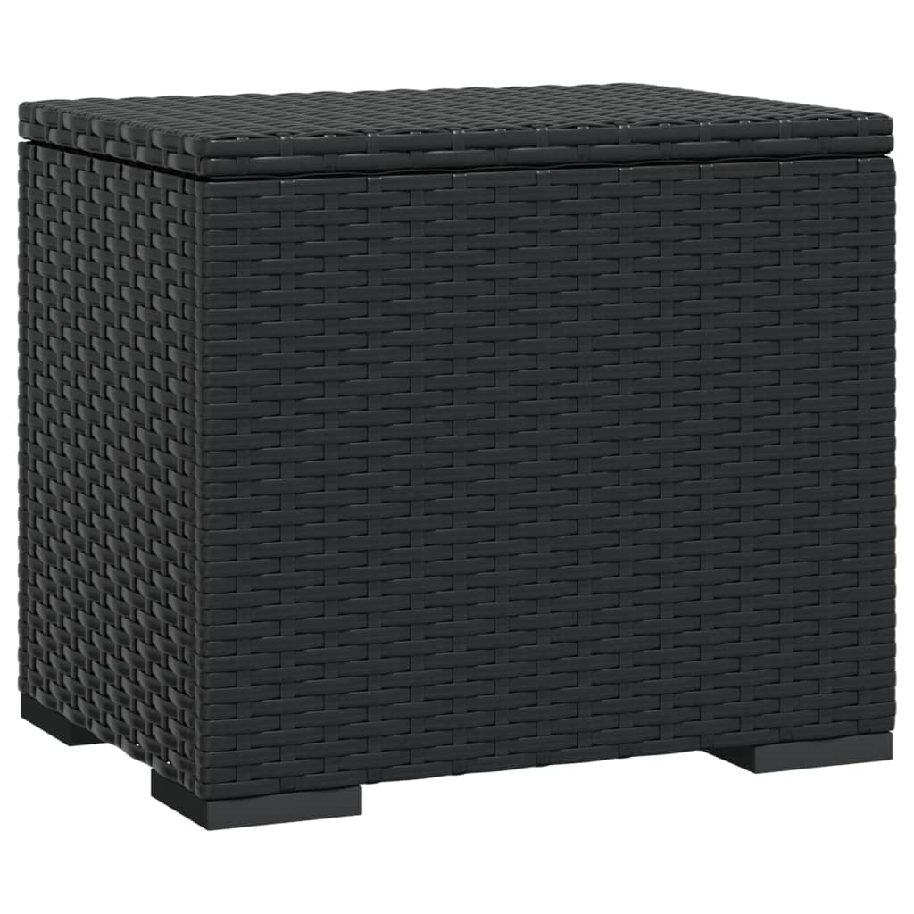 ottoman med hynde 40x30x40 cm polyrattan sort