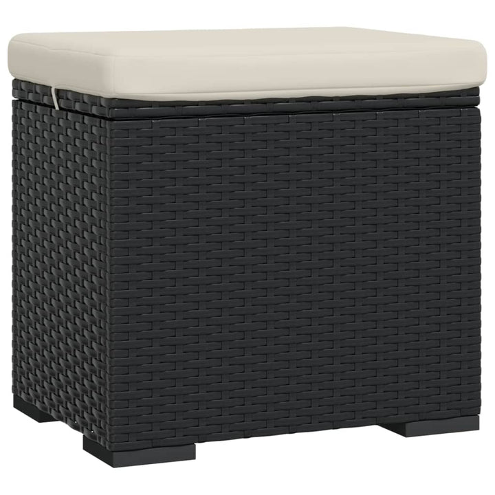 ottomaner med hynder 2 stk. 40x30x40 cm polyrattan sort