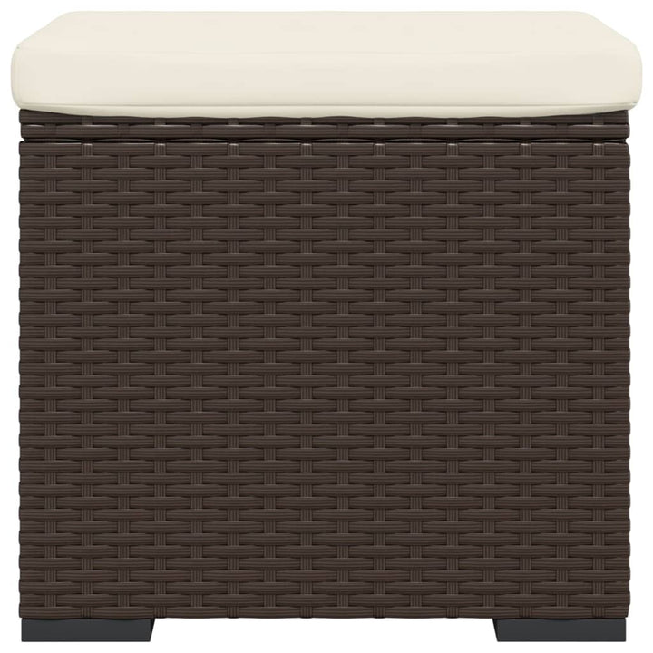 ottomaner med hynder 2 stk. 40x30x40 cm polyrattan brun