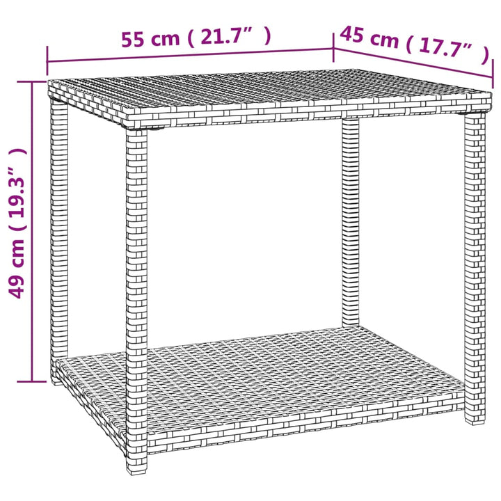 sidebord 55x45x49 cm polyrattan sort