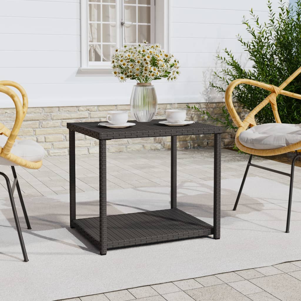 sidebord 55x45x49 cm polyrattan sort