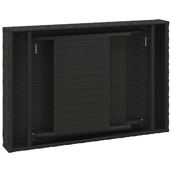 foldbart sidebord 60x40x38 cm polyrattan sort