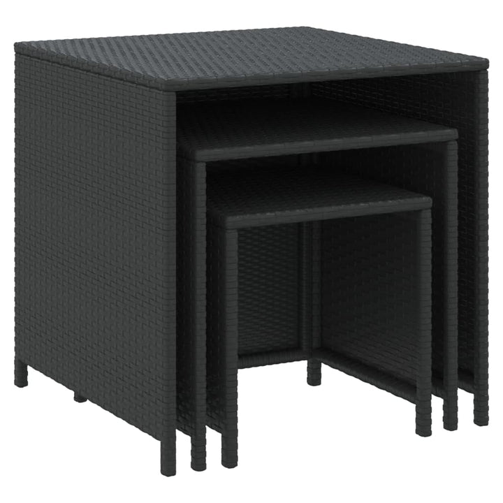 indskudsborde 3 stk. polyrattan sort