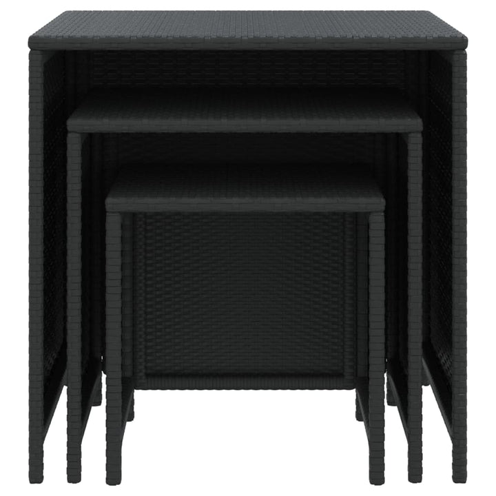 indskudsborde 3 stk. polyrattan sort