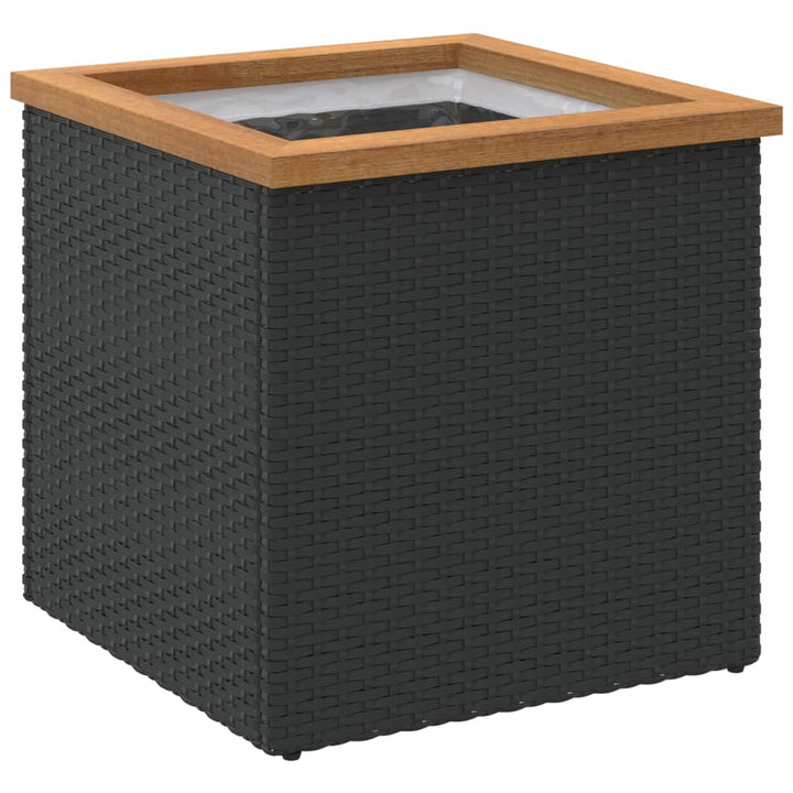 plantekasse 40x40x40 cm polyrattan sort