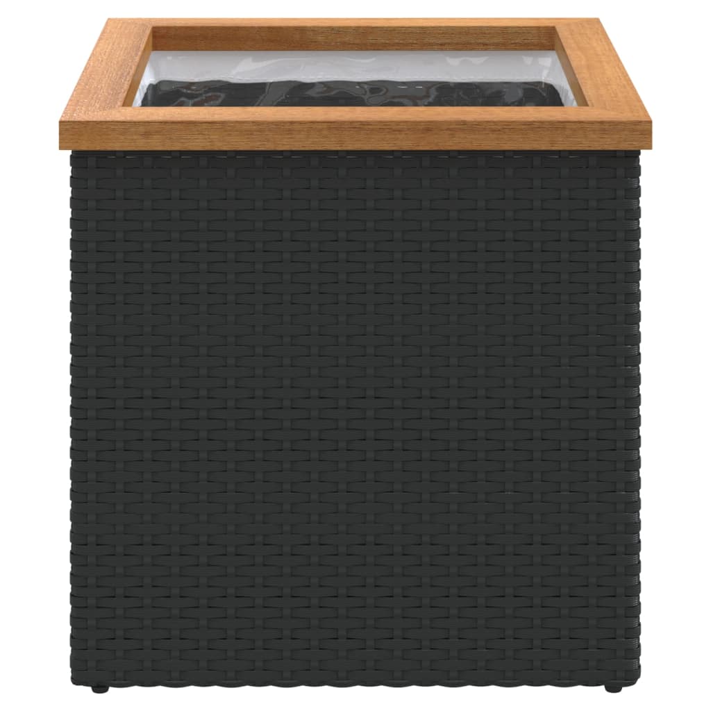 plantekasse 40x40x40 cm polyrattan sort