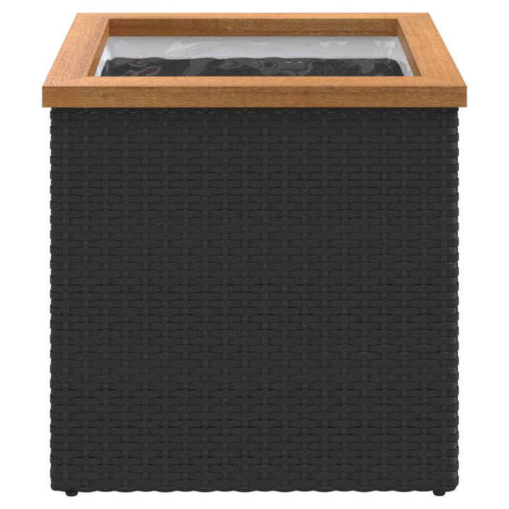 plantekasse 40x40x40 cm polyrattan sort