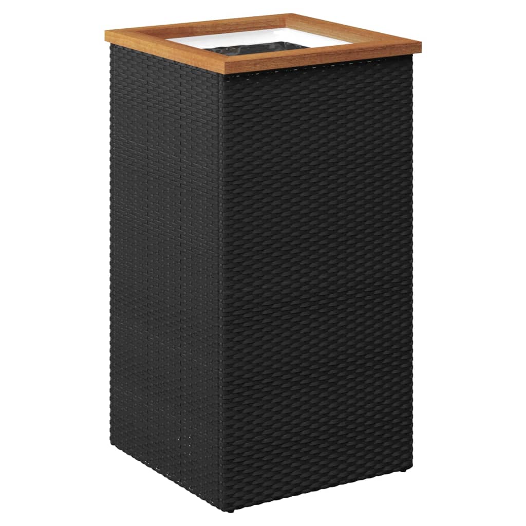 plantekasse 40x40x80 cm polyrattan sort