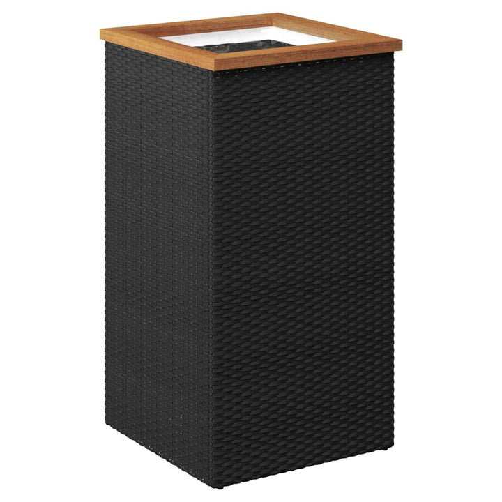 plantekasse 40x40x80 cm polyrattan sort
