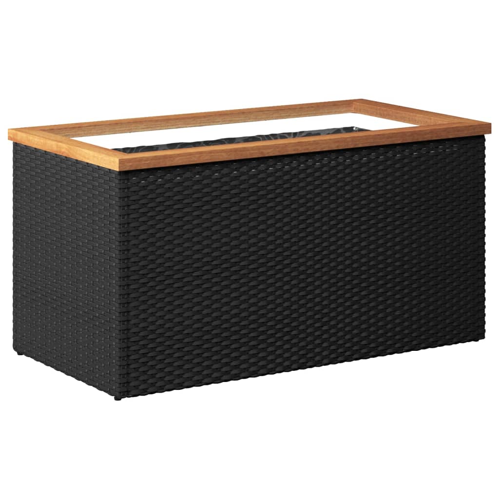 plantekasse 80x40x40 cm polyrattan sort